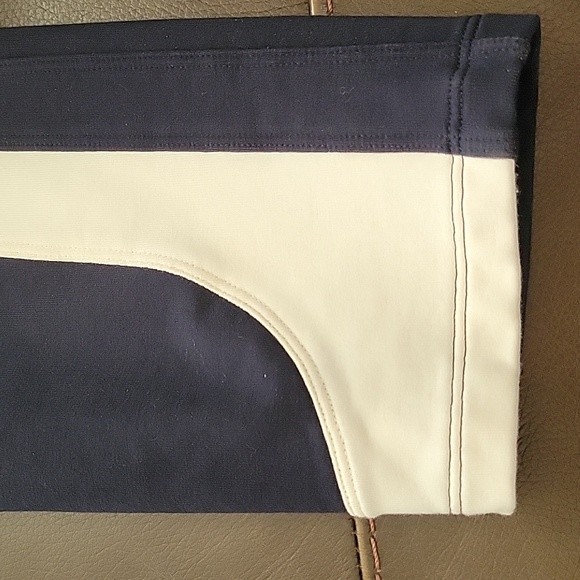 Ralph Lauren Navy Blue/White Side Stripe Leggings, Logo/Saddle Back Riding Med - Picture 5 of 11